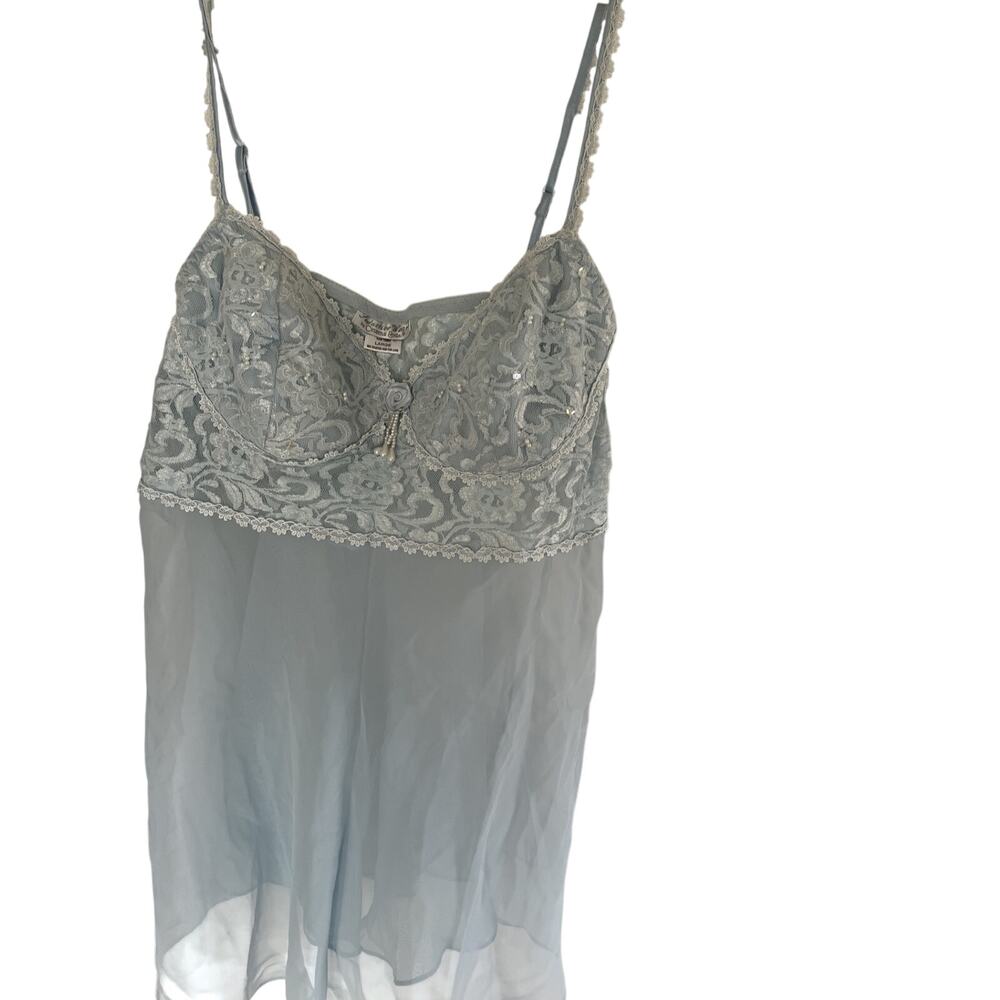 Vtg Babydoll Tank Top Y2K Cinema Etoile L Cami Teddy Coquette Festival
